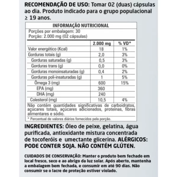 Óleo de Peixe 60 cápsulas 500mg - Ômega 3 - Image 2