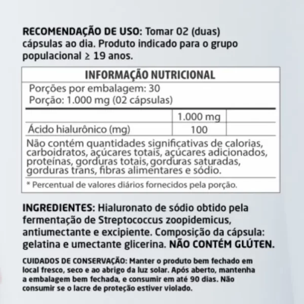 Ácido Hialurônico 60 cápsulas 500mg - Image 2