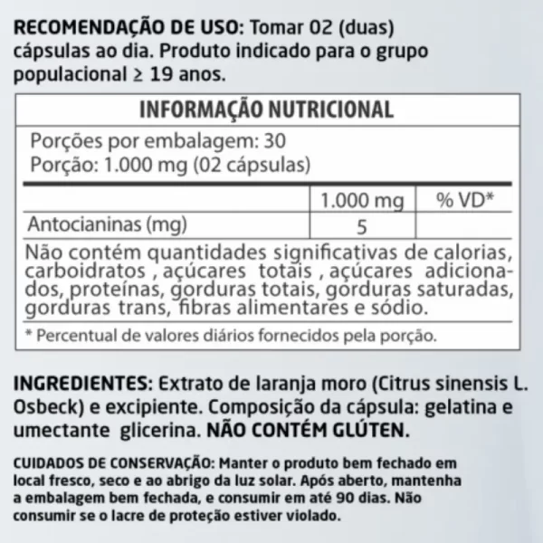 Laranja Moro 60 cápsulas 500mg - Image 2