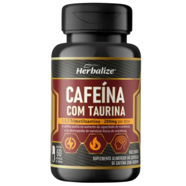 Cafeína com Taurina - 60 Cápsulas de 500mg