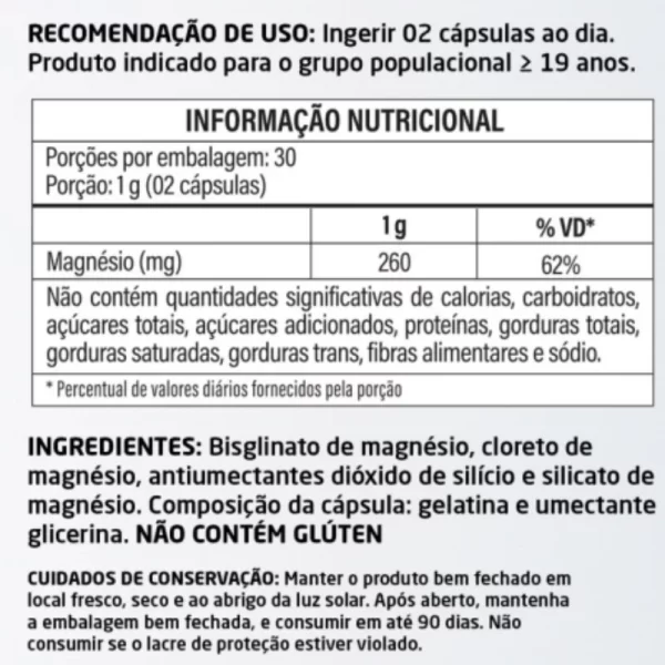 Cloreto de Magnésio PA 60 cápsulas 500mg - Image 2