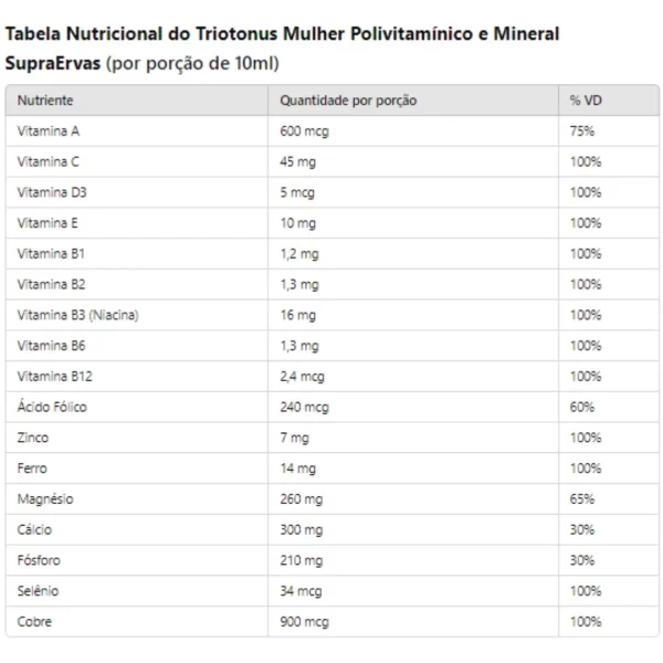 Triotonos Mulher Polivitamínico e Mineral 240ml - Image 2