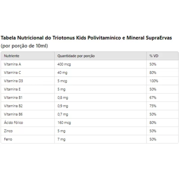 Triotonus Supra Polivitamínico e Mineral 240ml - Image 2