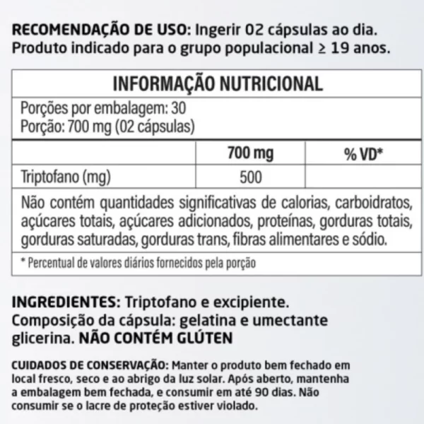 Triptofano 60 cápsulas 500mg - Image 2